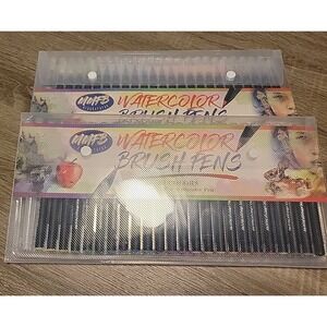 (Set Of 2) WaterColor Brush Pens Instant 24 Colors w/ Blender & Draw Pad